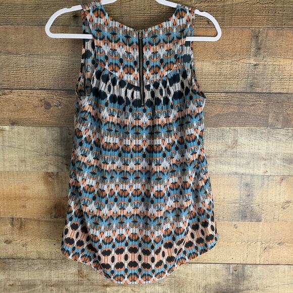 19 Cooper Ikat High Low Tank Top Zipper Back SZ Medium - Picture 3 of 8